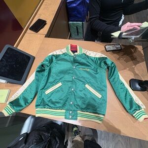 Human Made Green and Cream Bomber Jacket